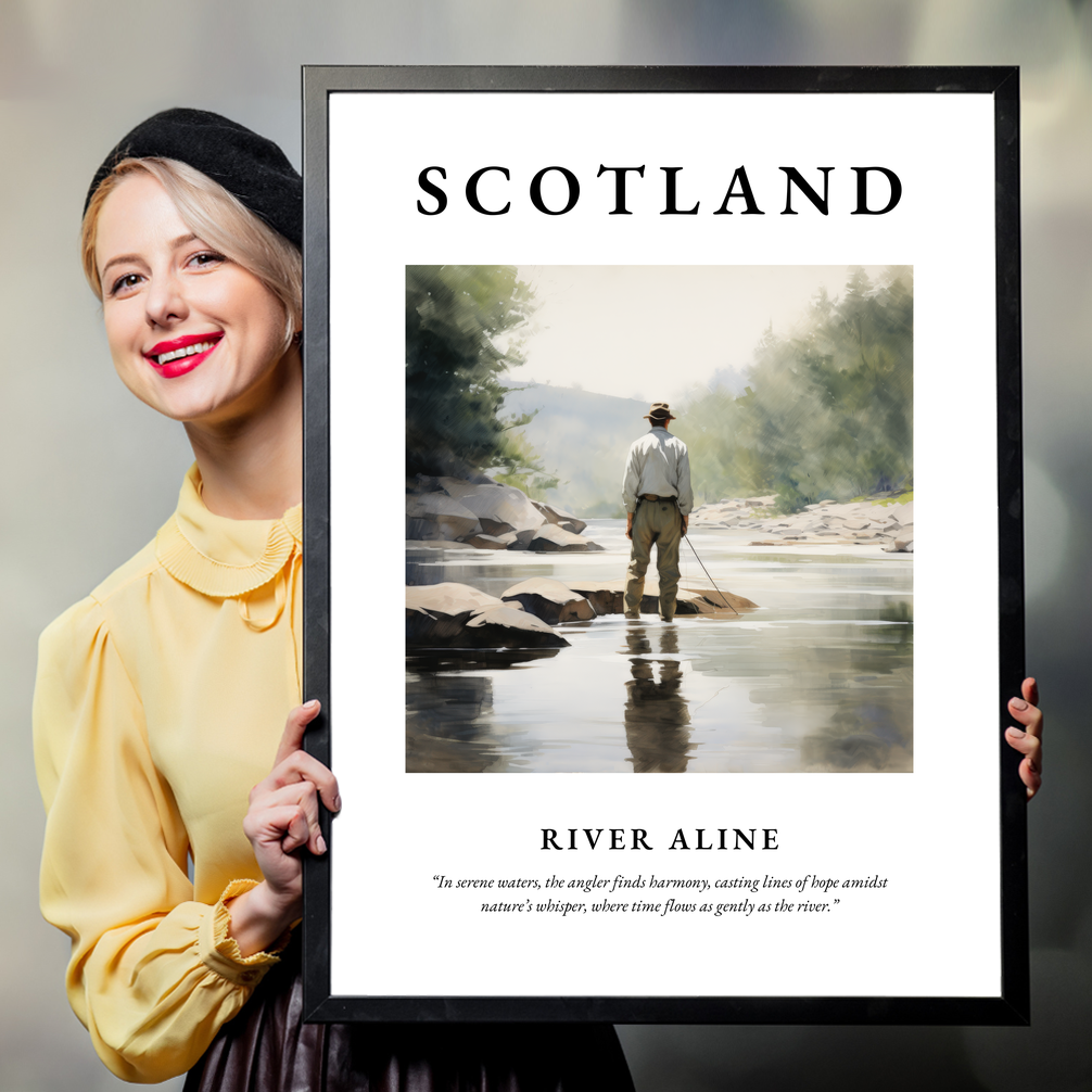 Person holding a poster of River Aline