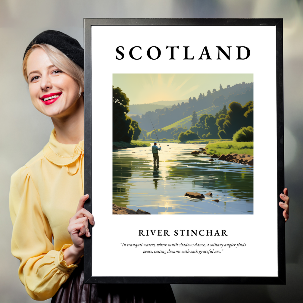 Person holding a poster of River Stinchar