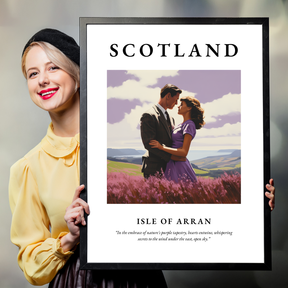 Person holding a poster of Isle of Arran