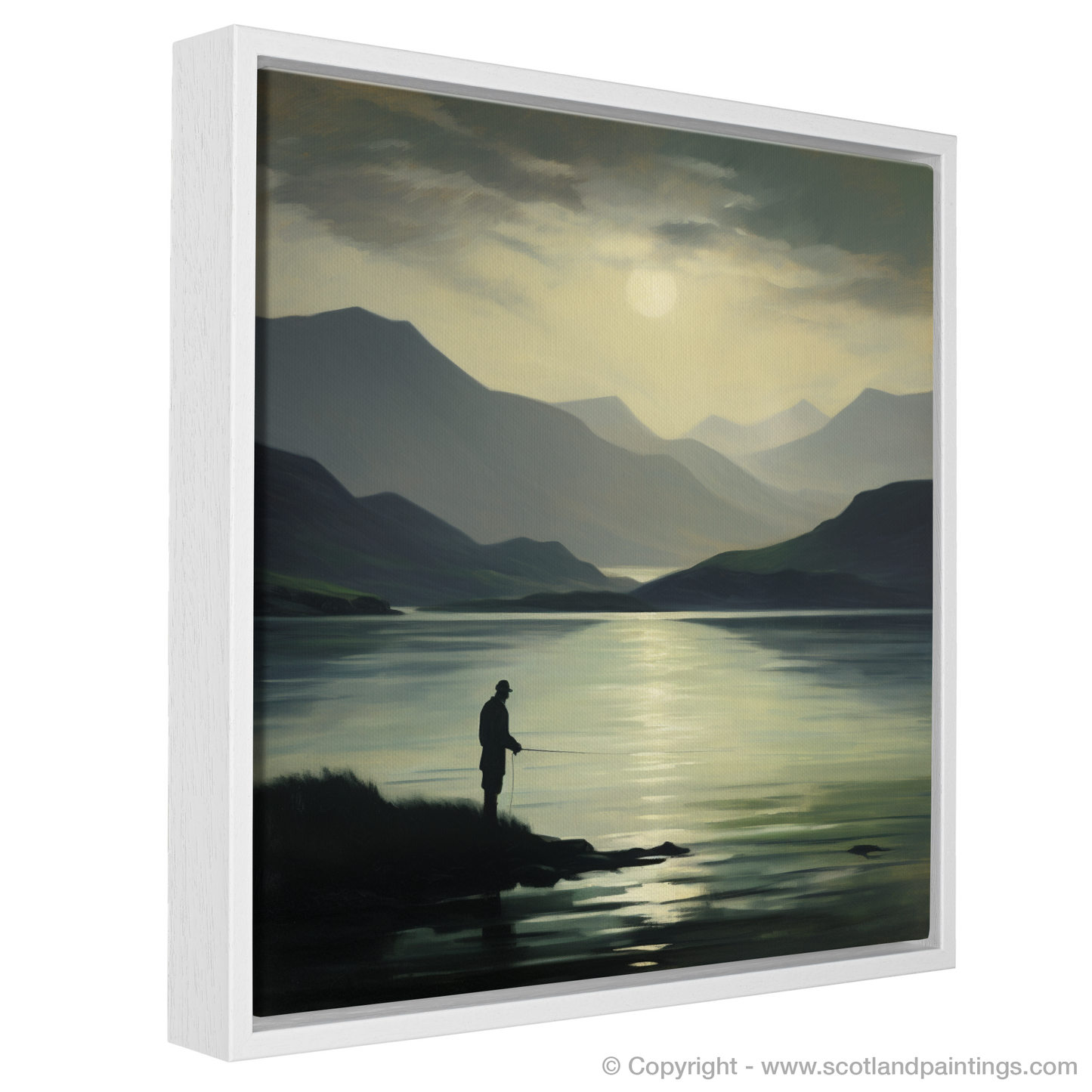 Lone Fisherman at Twilight: A Serene Loch Lomond Vista