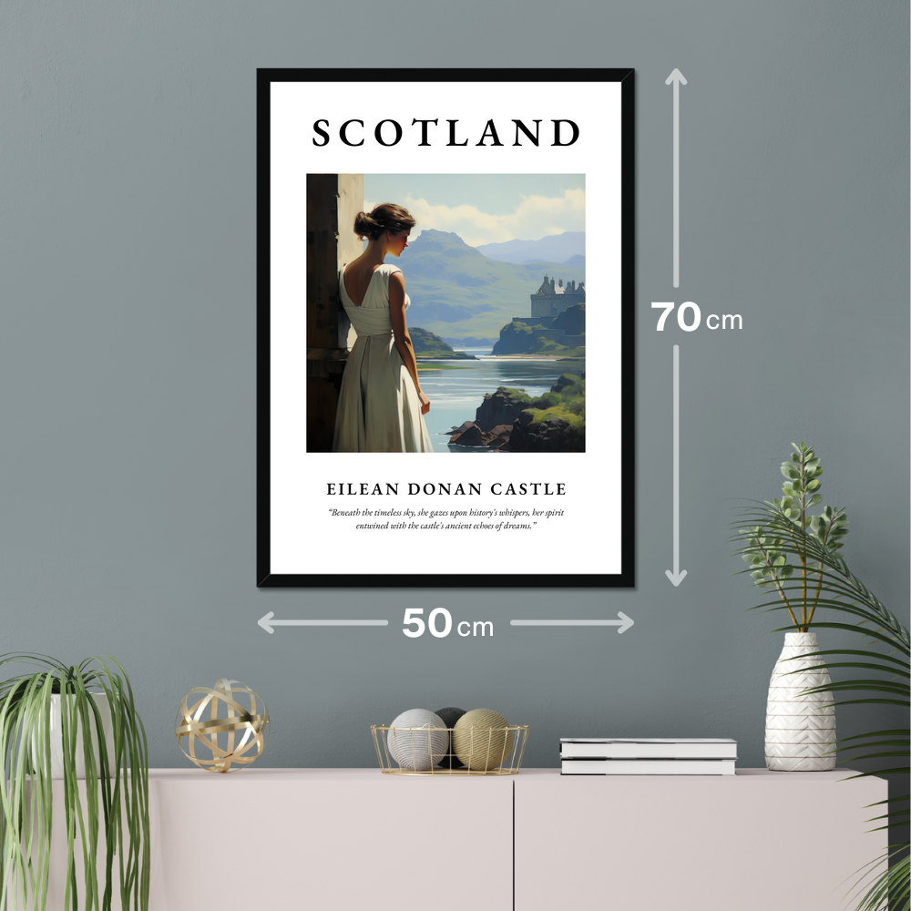 Poster of Eilean Donan Castle hanging on a wall