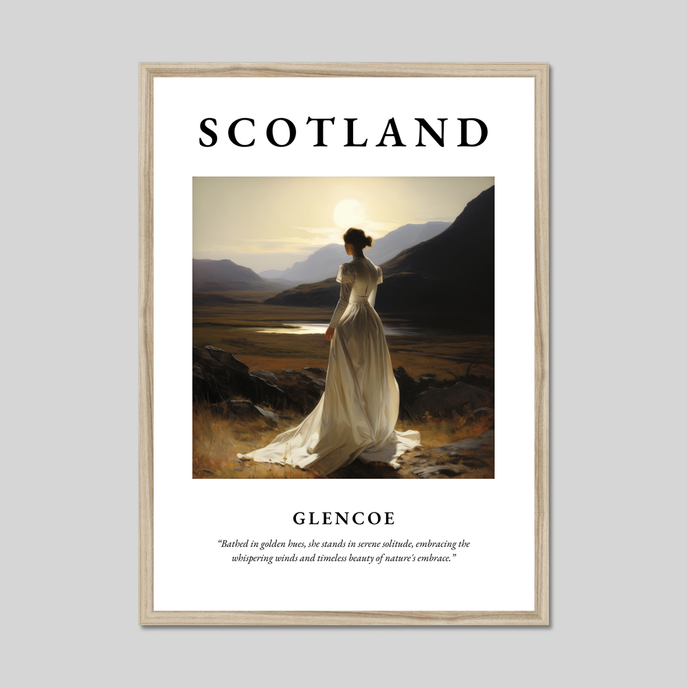 Poster in a natural frame with the word Scotland