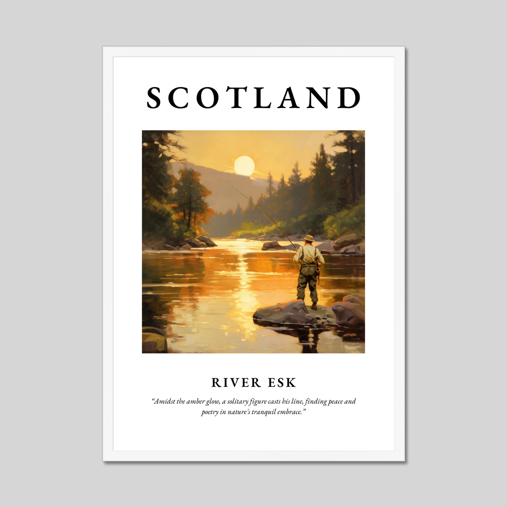 Poster in a white frame with the word Scotland