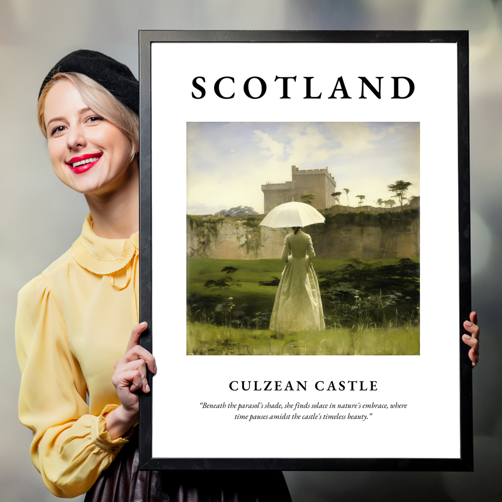 Person holding a poster of Culzean Castle