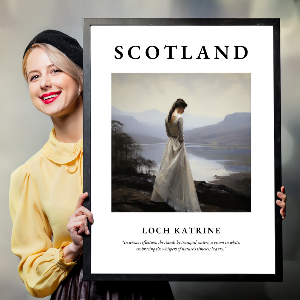 Person holding a poster of Loch Katrine