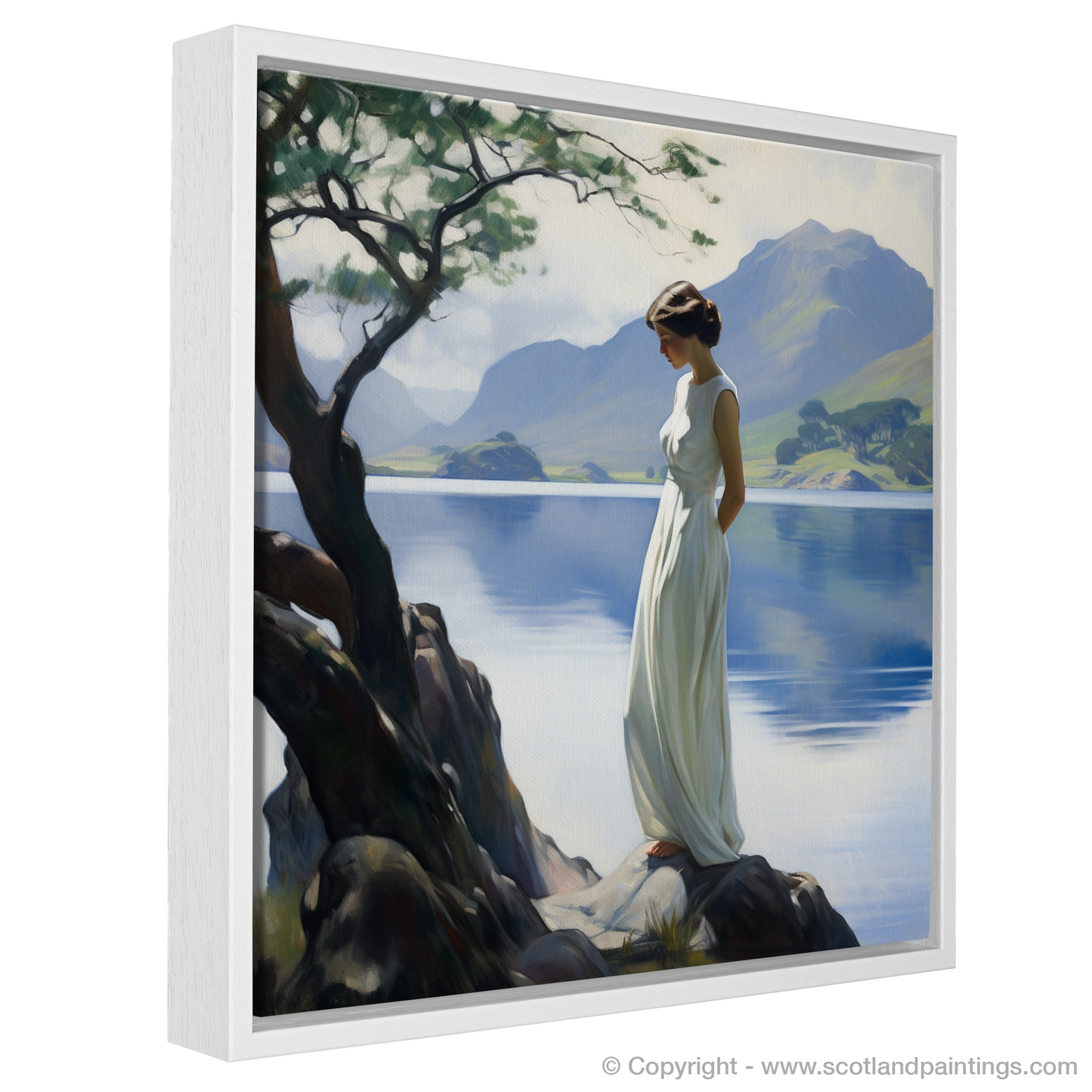 Serenity by Loch Maree: A Portrait of Elegance in White