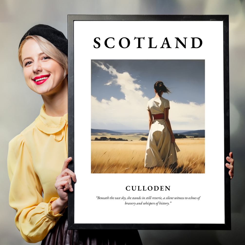 Person holding a poster of Culloden