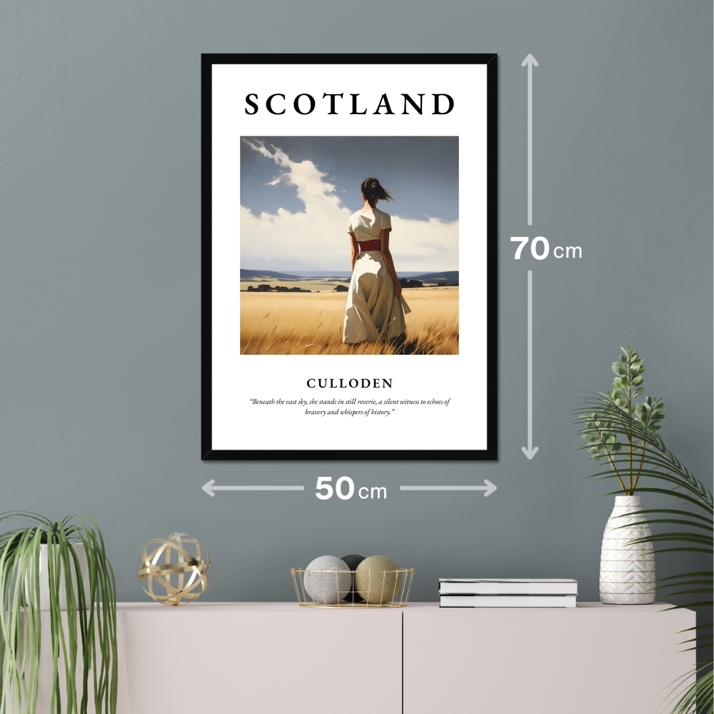 Poster of Culloden hanging on a wall