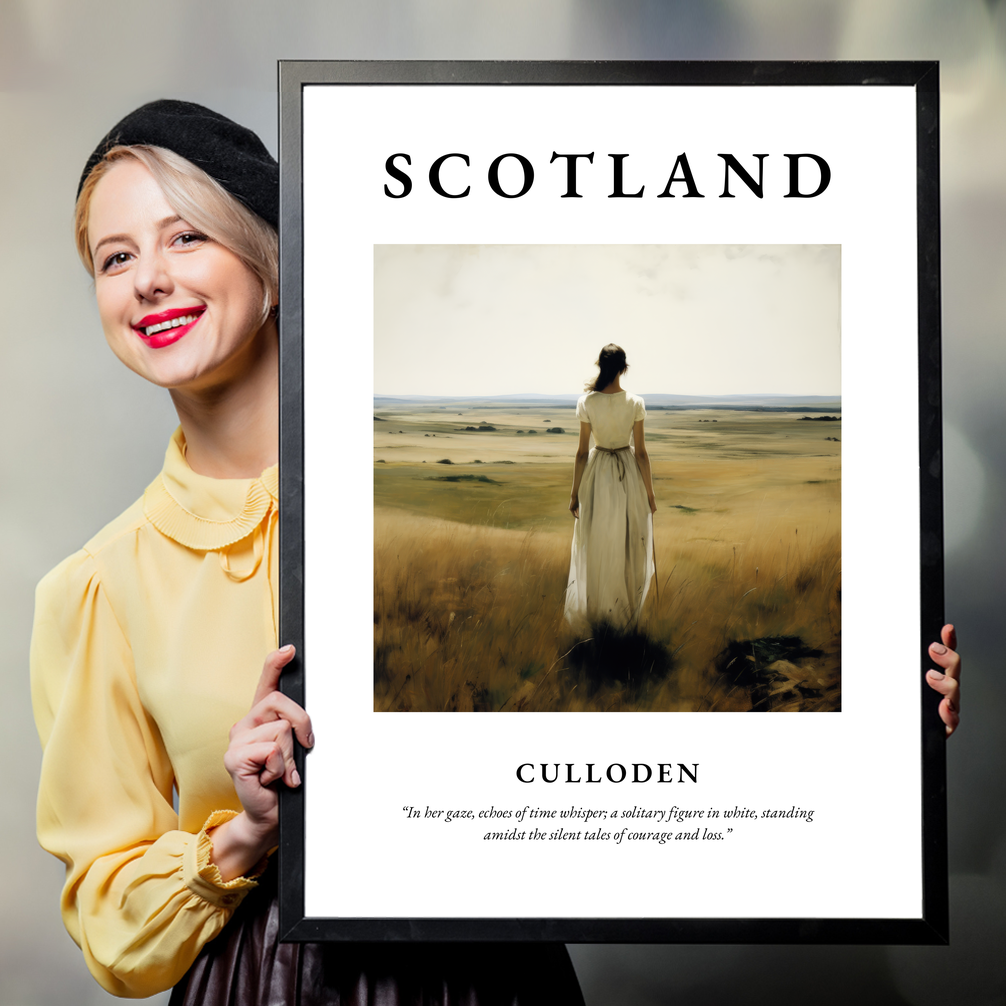 Person holding a poster of Culloden