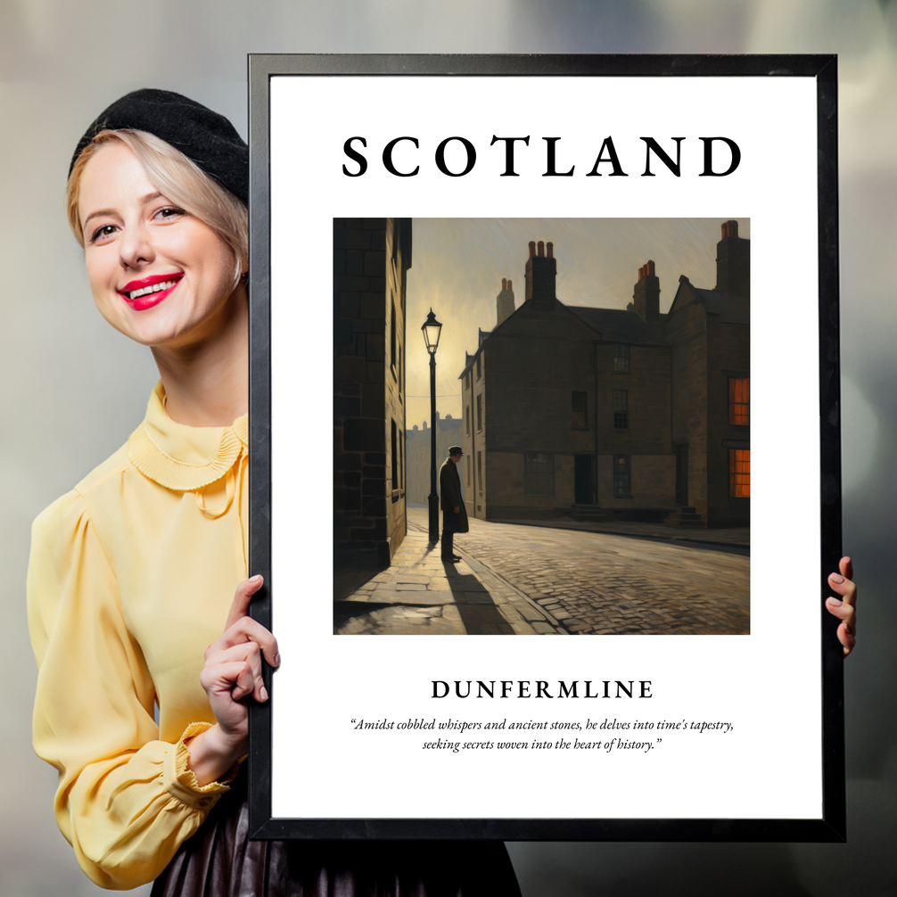 Person holding a poster of Dunfermline