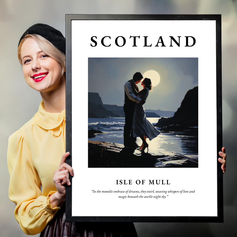 Person holding a poster of Isle of Mull