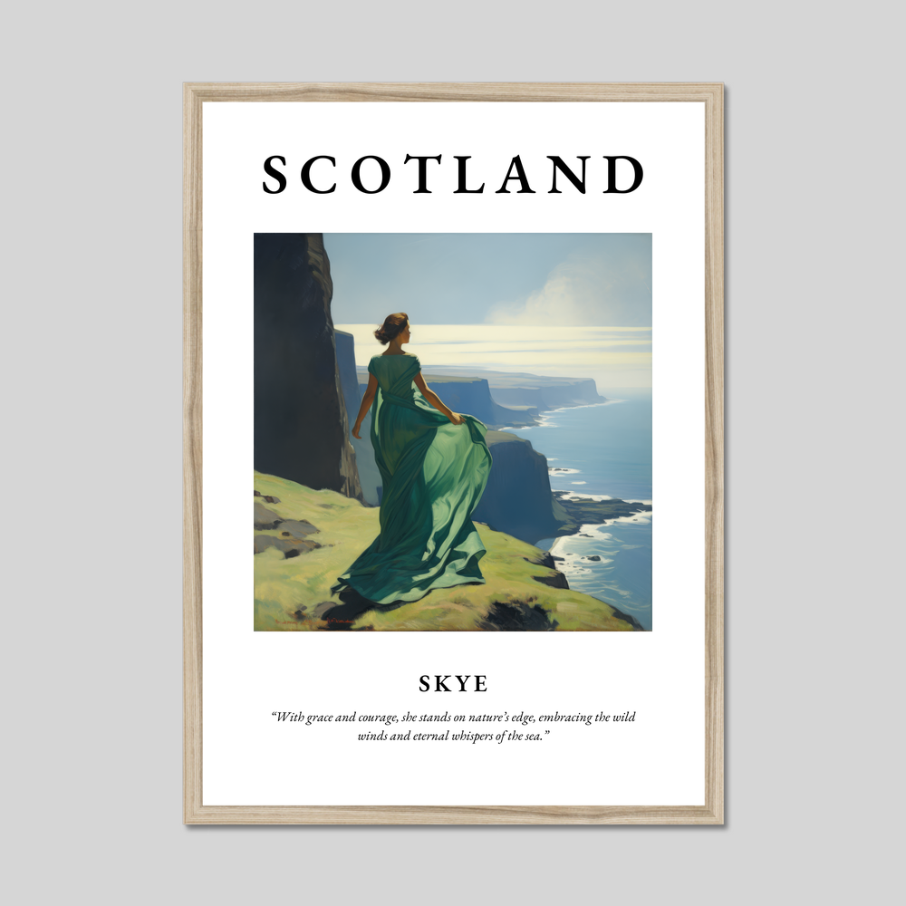 Poster in a natural frame with the word Scotland