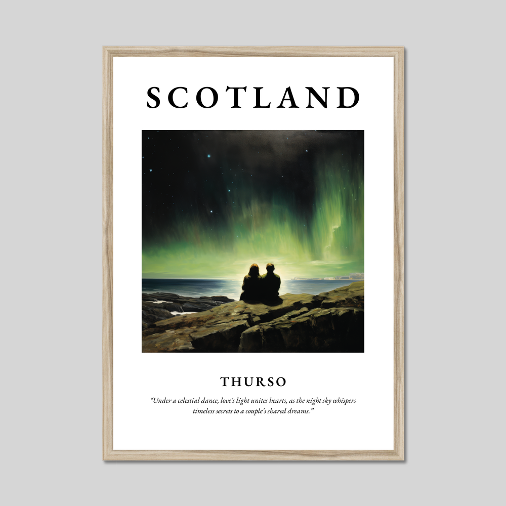 Poster in a natural frame with the word Scotland