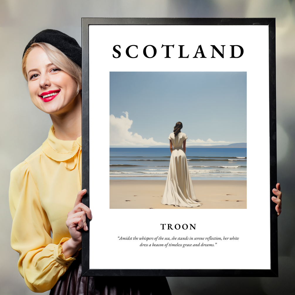 Person holding a poster of Troon