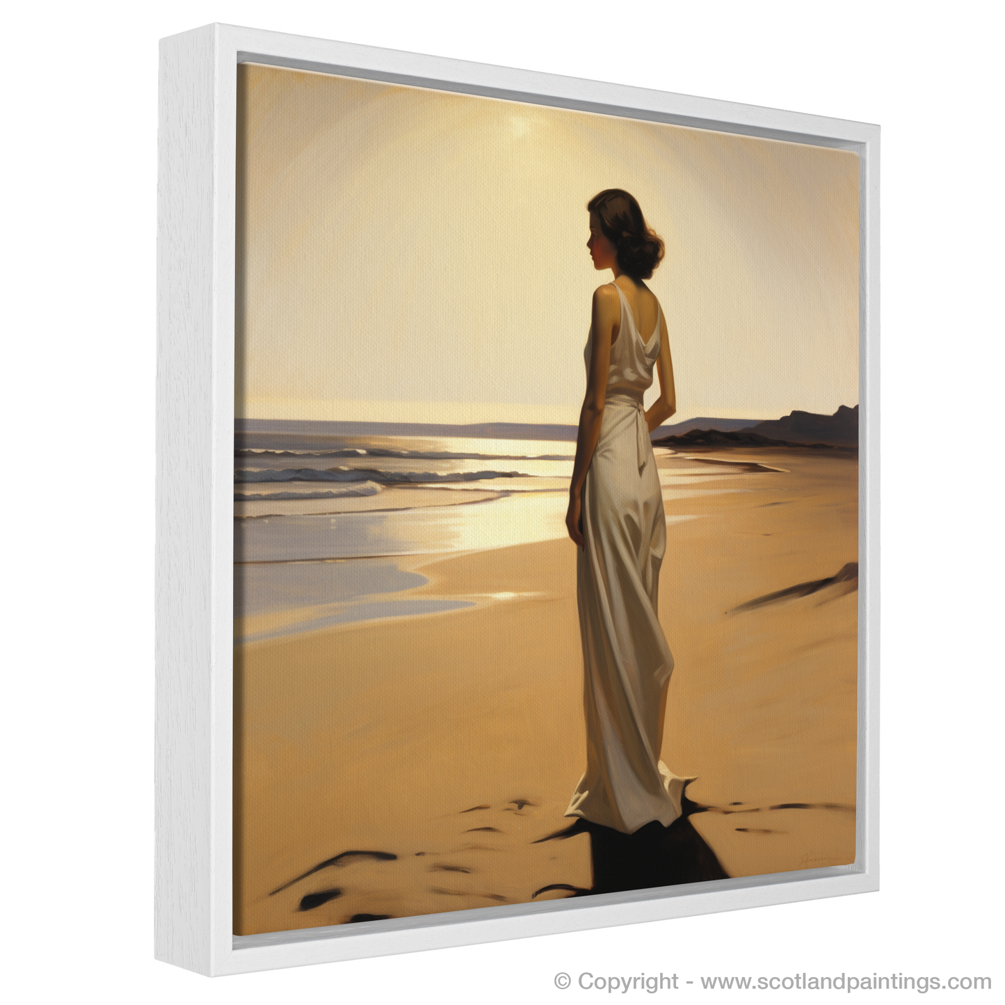 Solitude by the Sea: A Woman's Contemplative Gaze in Troon