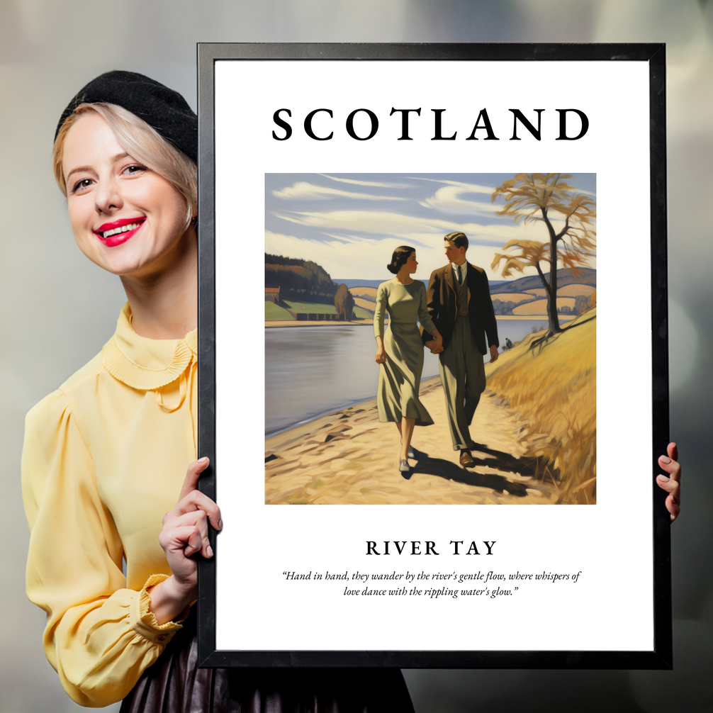 Person holding a poster of River Tay