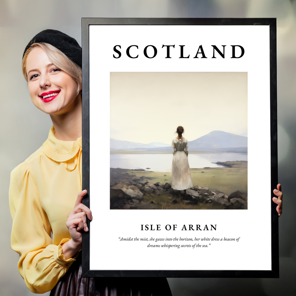 Person holding a poster of Isle of Arran