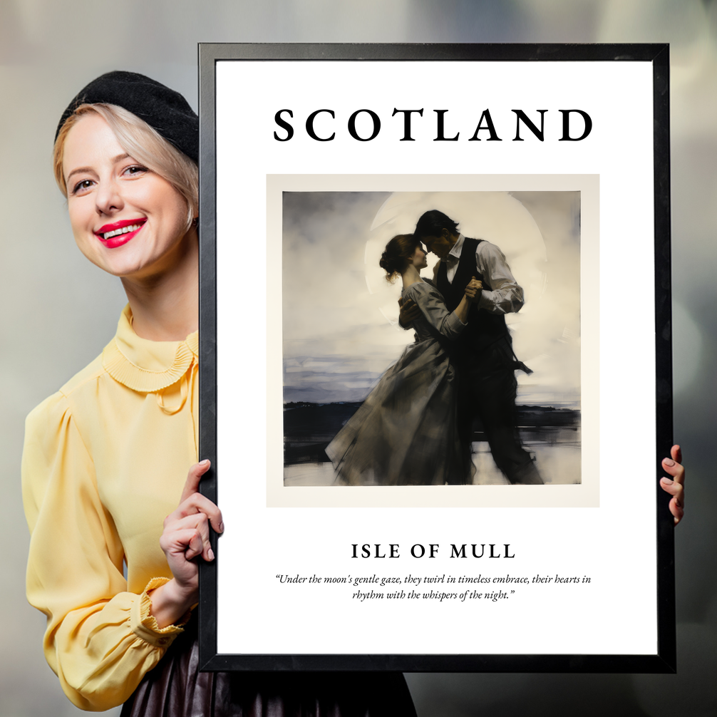 Person holding a poster of Isle of Mull