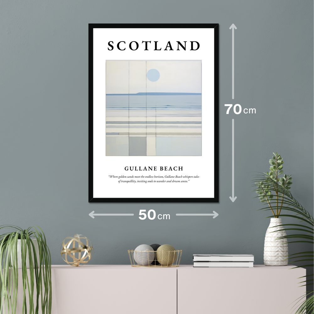 Poster of Gullane Beach hanging on a wall