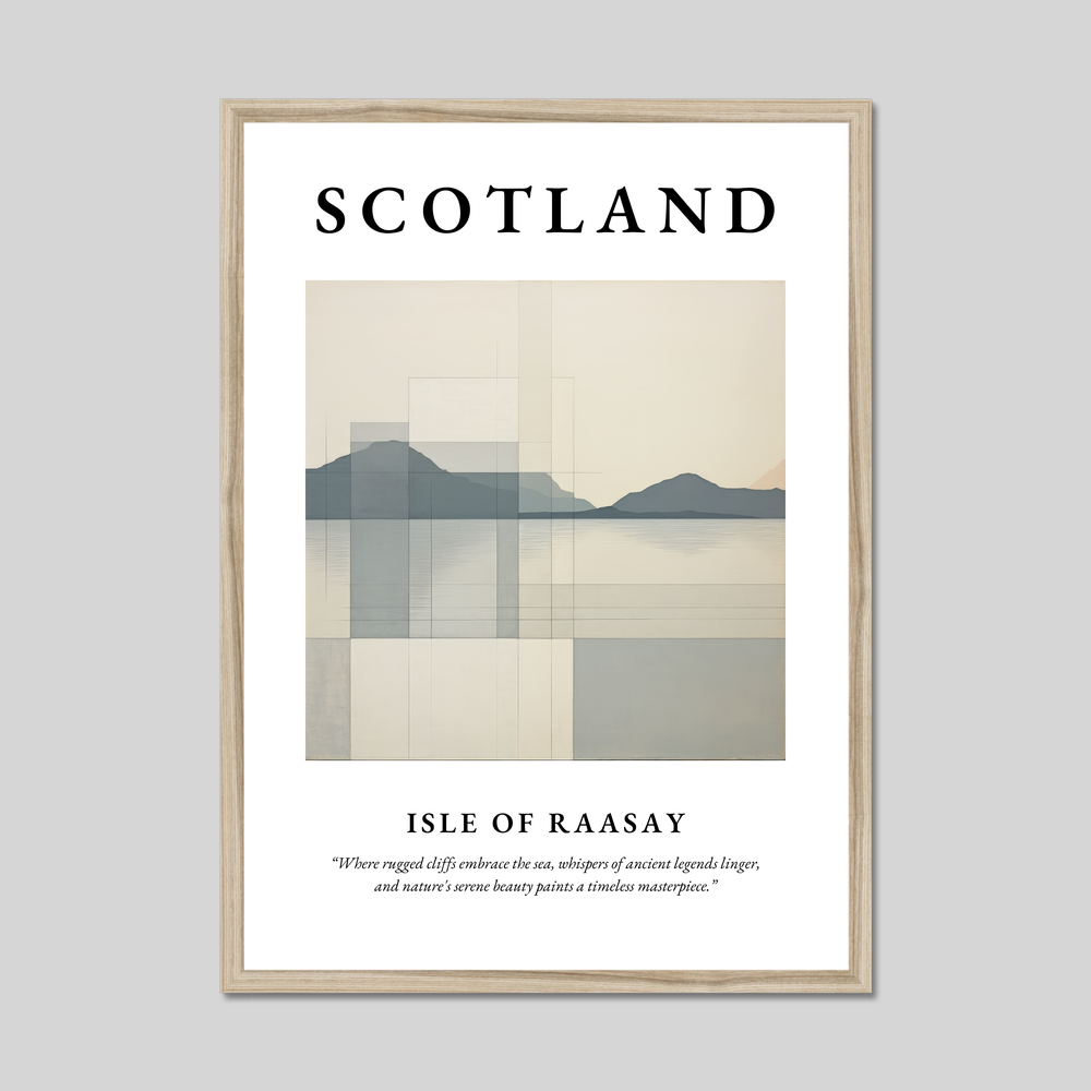 Poster in a natural frame with the word Scotland