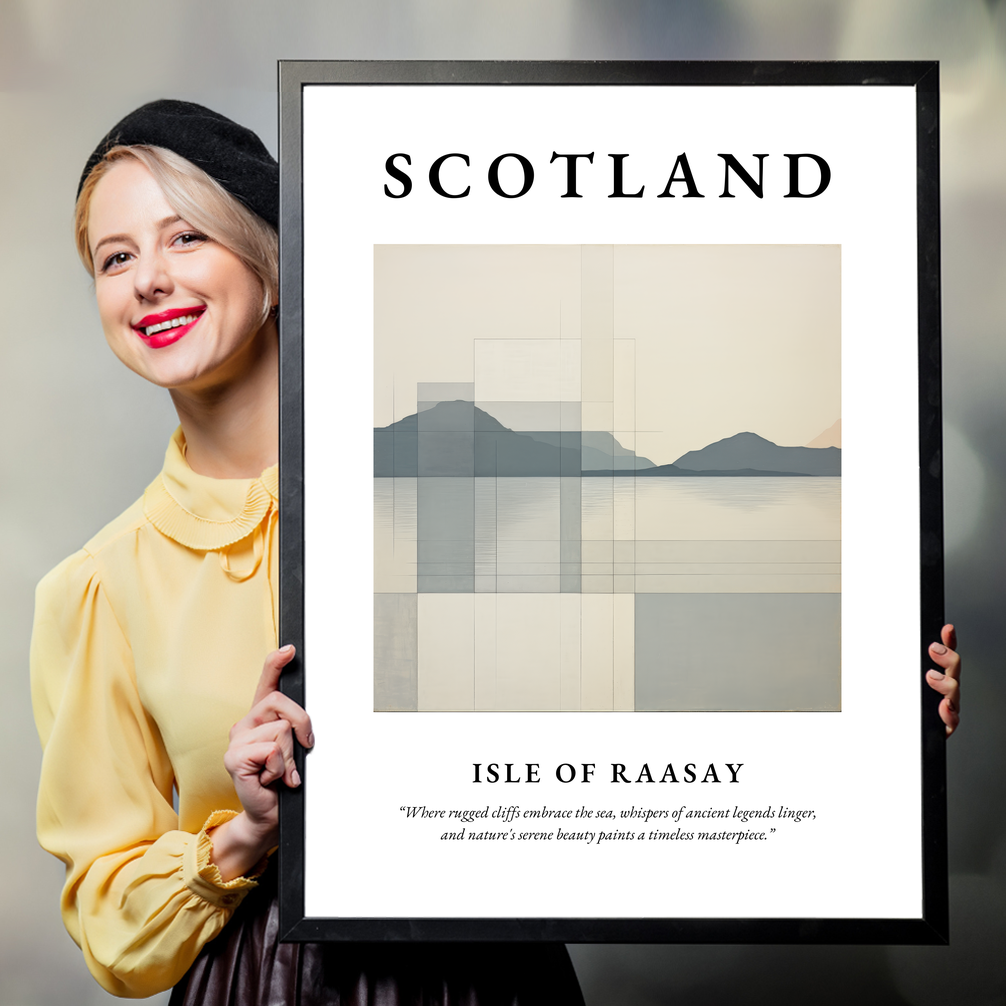 Person holding a poster of Isle of Raasay