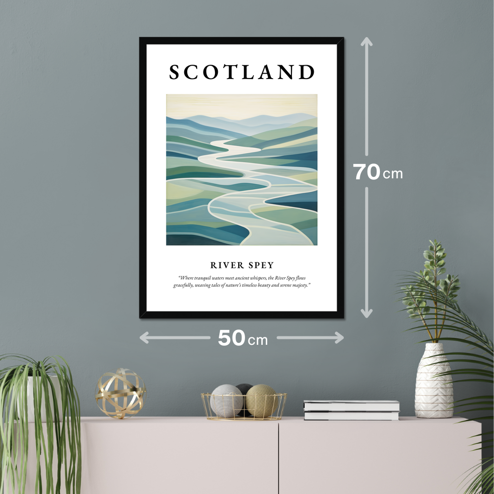 Poster of River Spey hanging on a wall