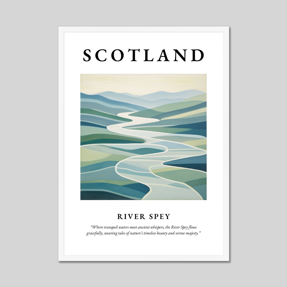 Poster in a white frame with the word Scotland