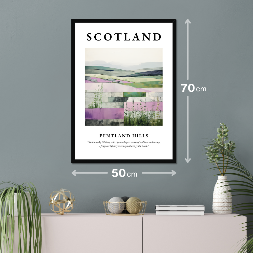 Poster of Pentland Hills hanging on a wall