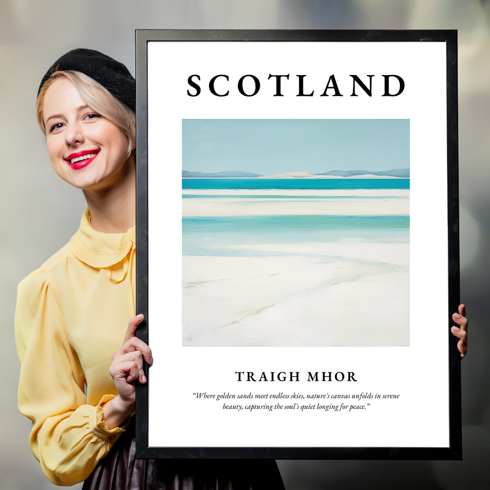 Person holding a poster of Traigh Mhor