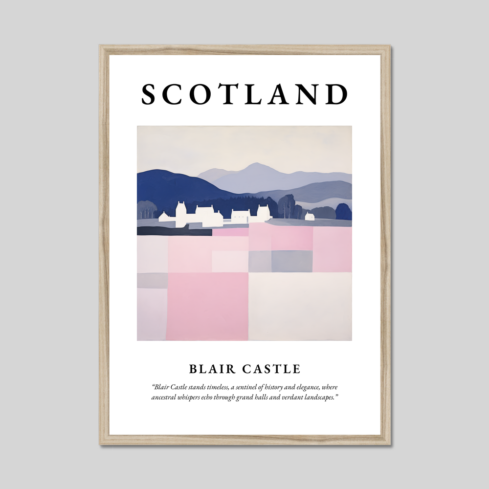 Poster in a natural frame with the word Scotland