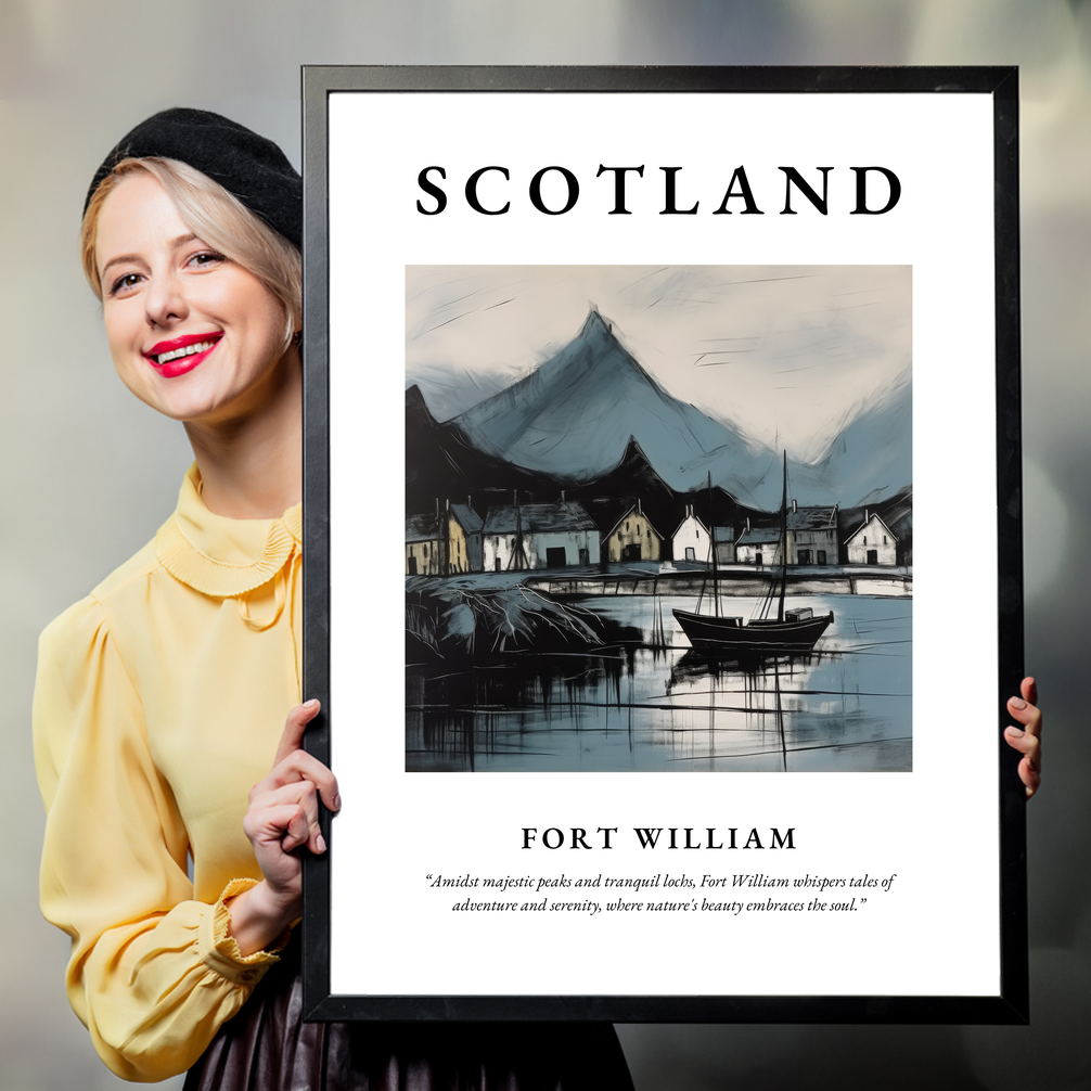 Person holding a poster of Fort William