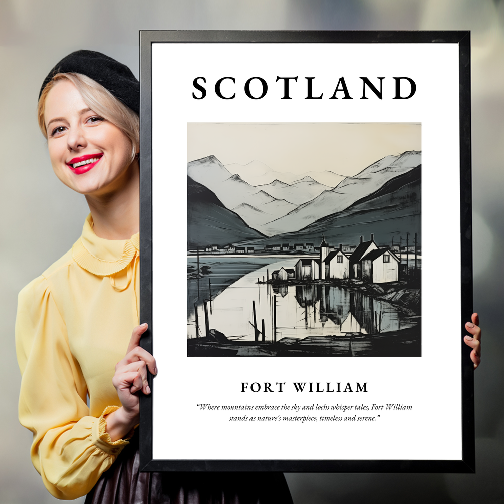 Person holding a poster of Fort William