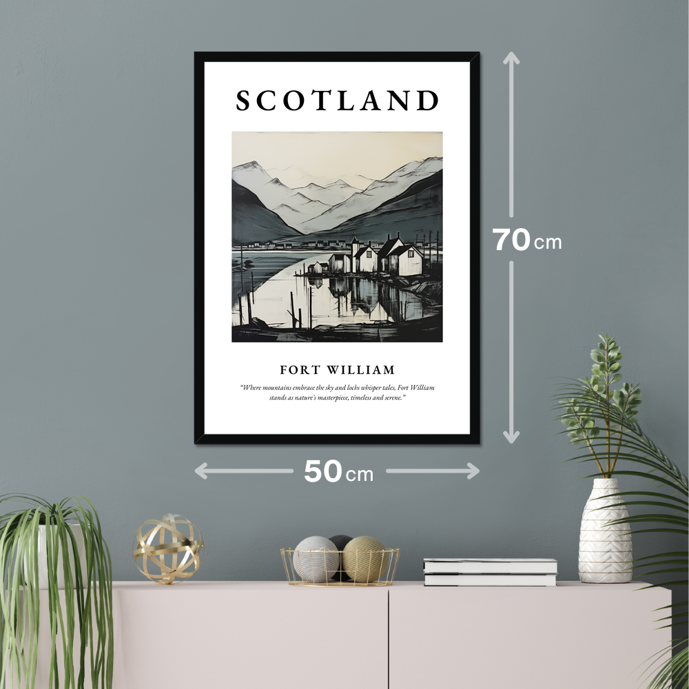 Poster of Fort William hanging on a wall