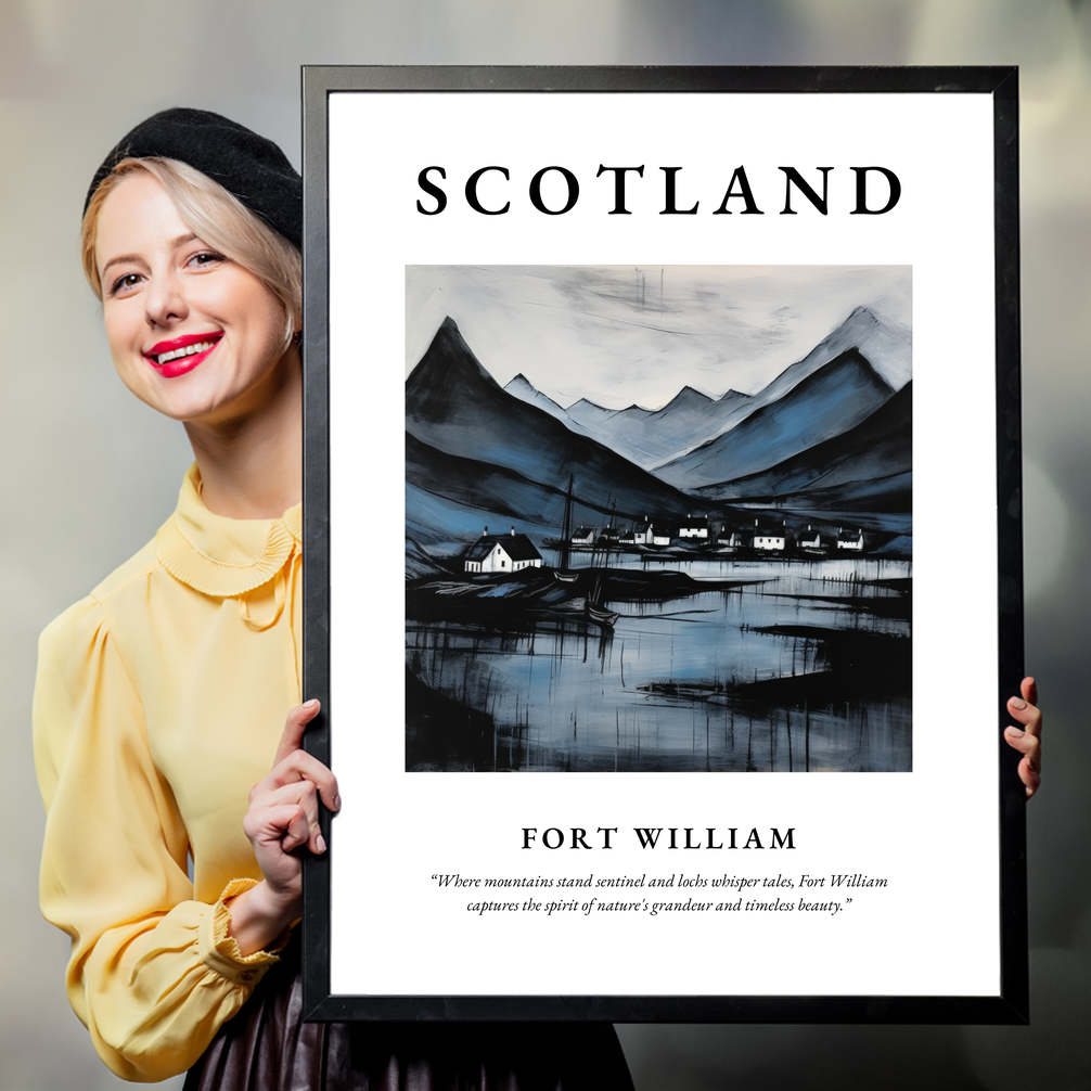 Person holding a poster of Fort William