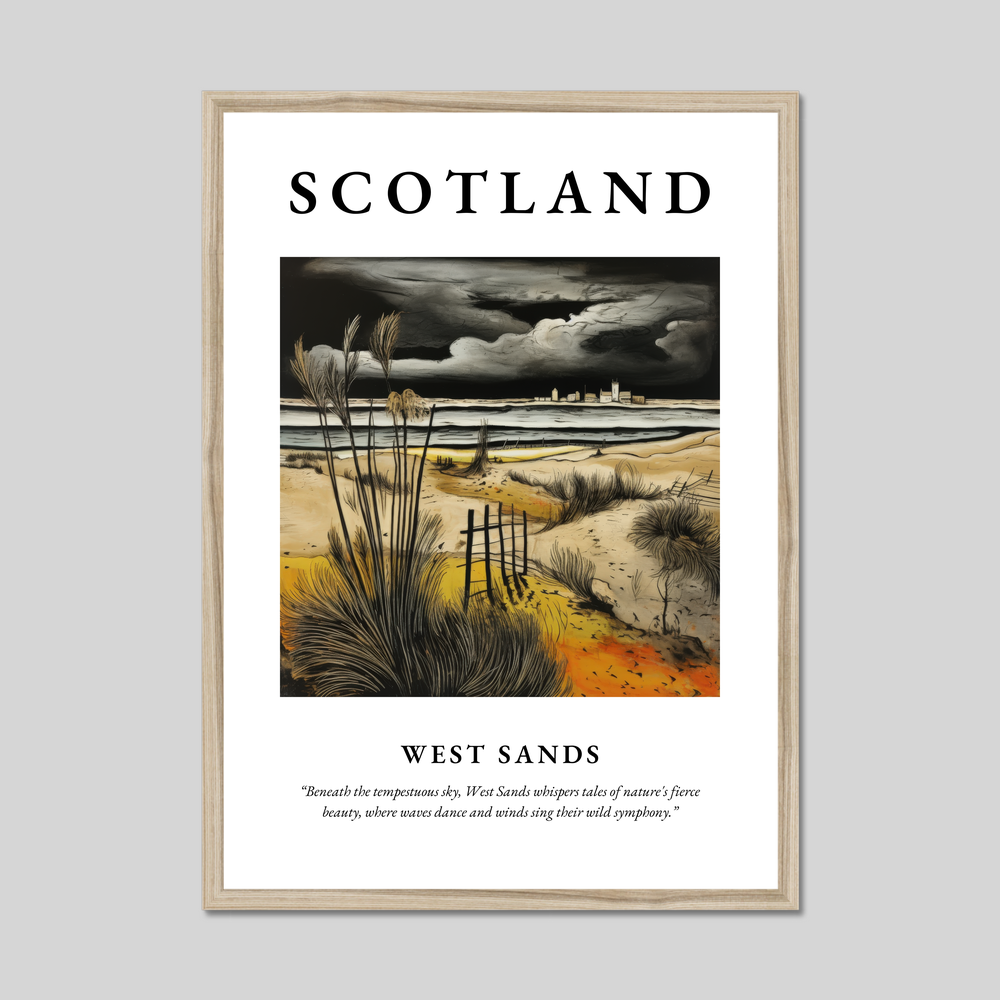 Poster in a natural frame with the word Scotland