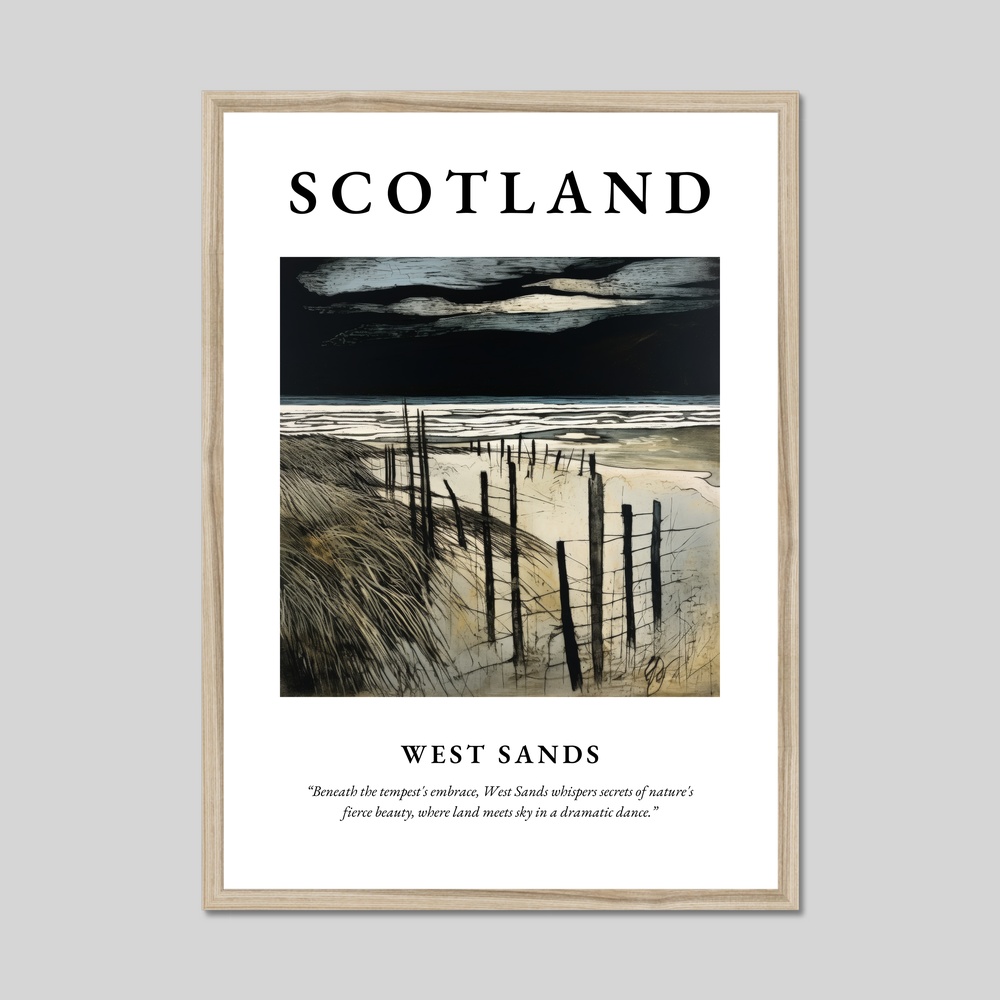 Poster in a natural frame with the word Scotland