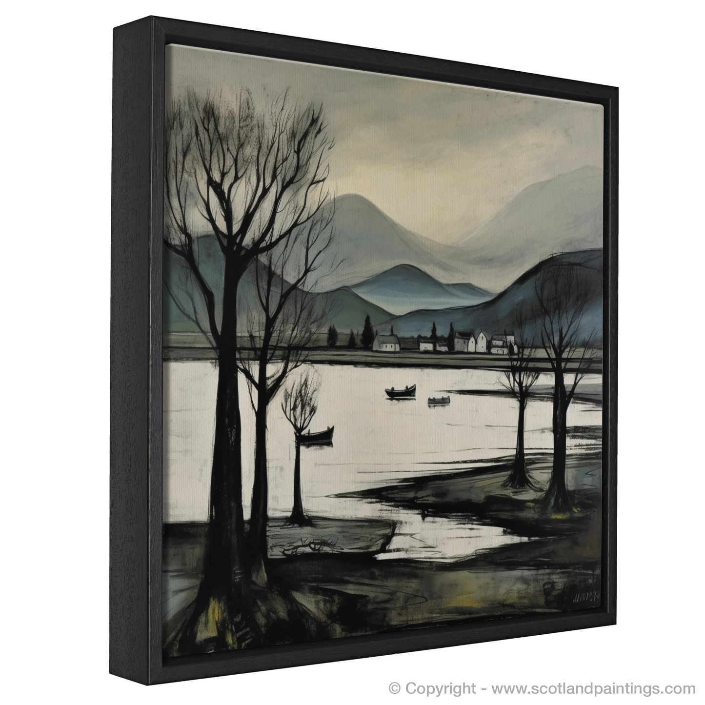 Painting and Art Print of Loch Awe, Argyll and Bute entitled "Whispers of Loch Awe: An Illustrative Expressionist Tribute".