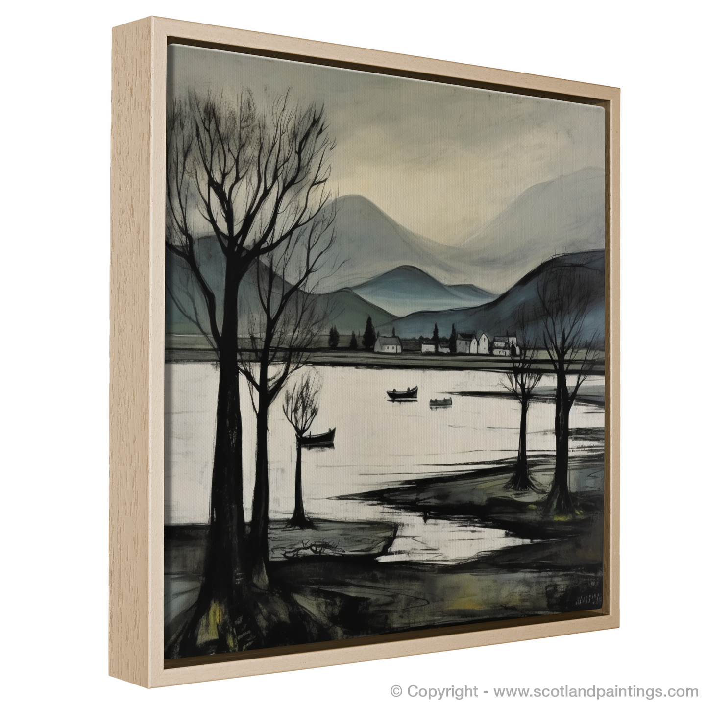 Painting and Art Print of Loch Awe, Argyll and Bute entitled "Whispers of Loch Awe: An Illustrative Expressionist Tribute".