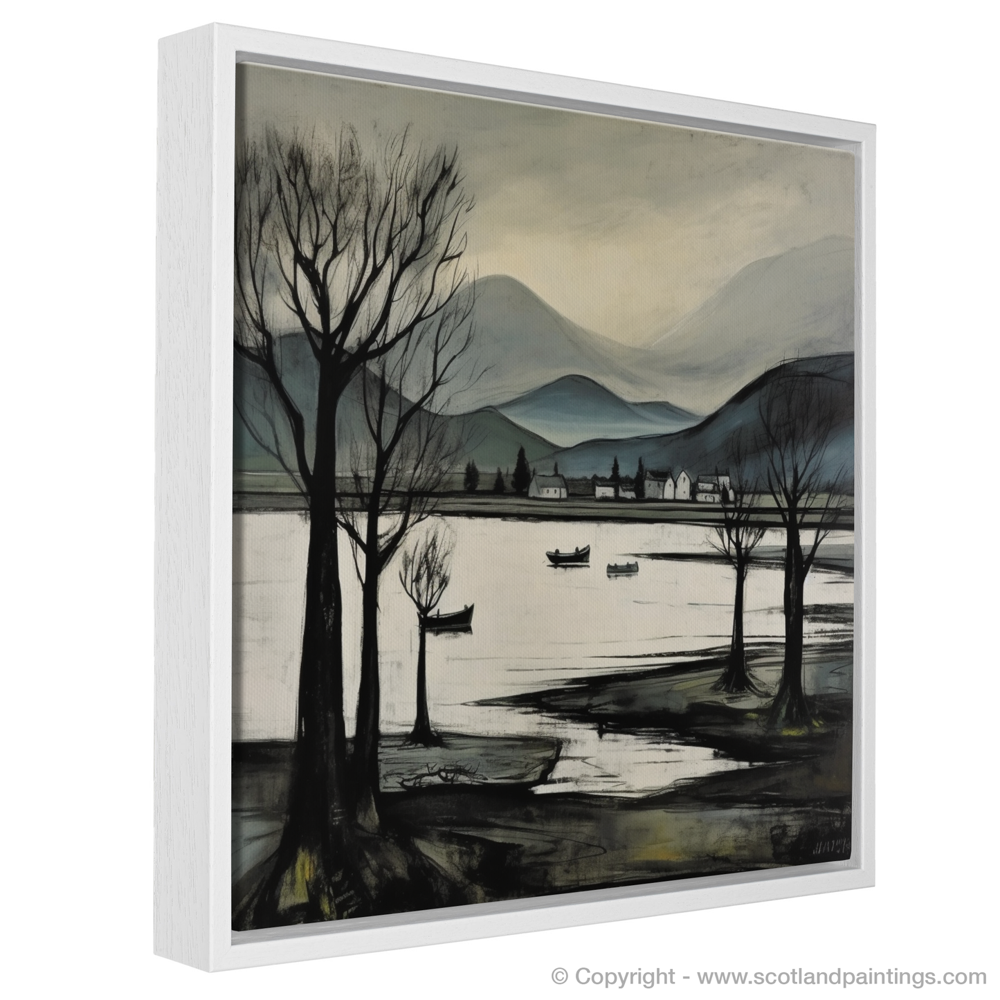 Painting and Art Print of Loch Awe, Argyll and Bute entitled "Whispers of Loch Awe: An Illustrative Expressionist Tribute".