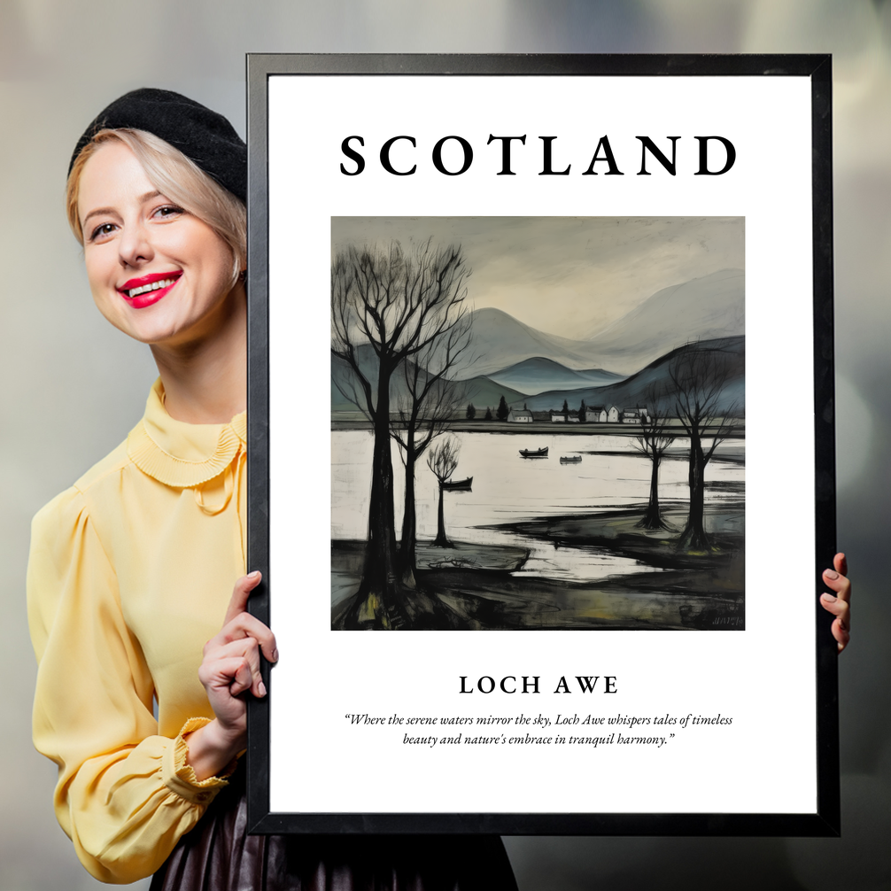 Person holding a poster of Loch Awe