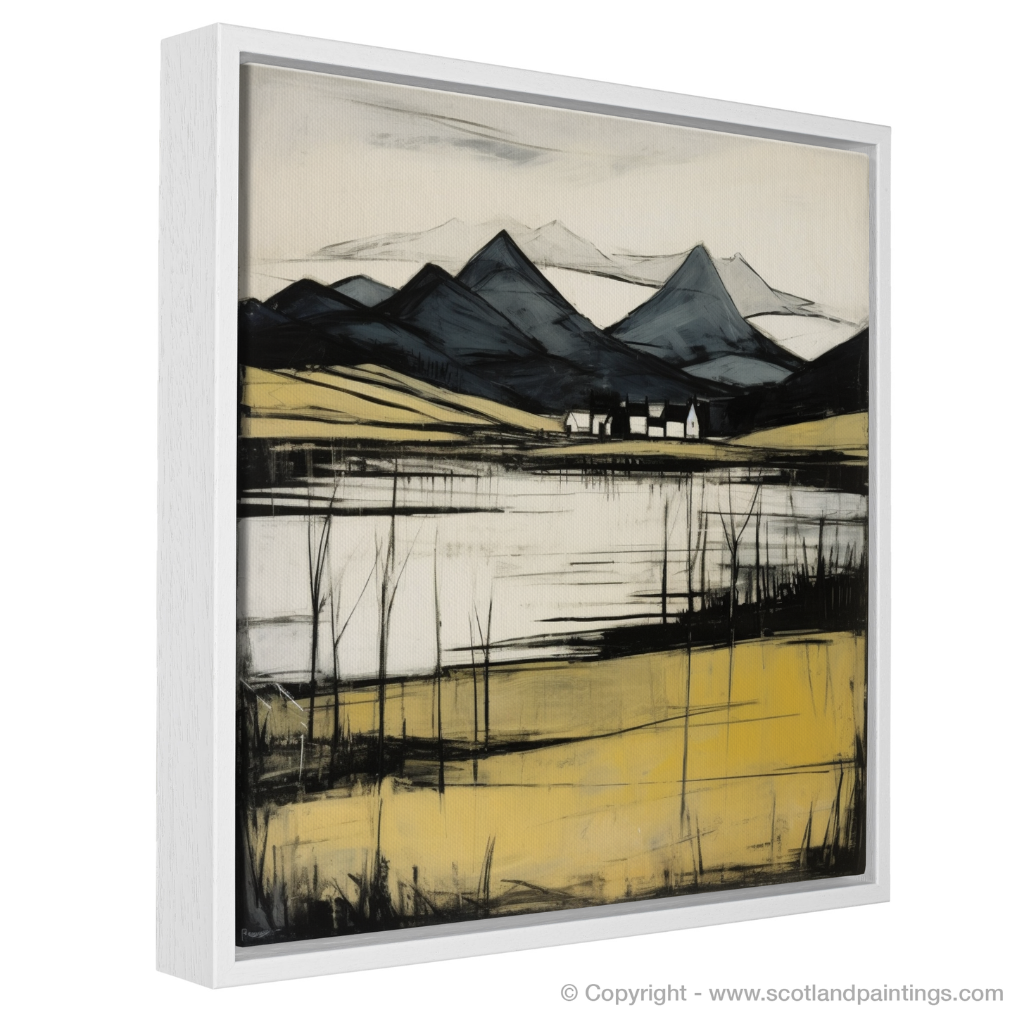 Painting and Art Print of Loch Awe, Argyll and Bute entitled "Loch Awe's Untamed Majesty: An Illustrative Expressionist Ode".