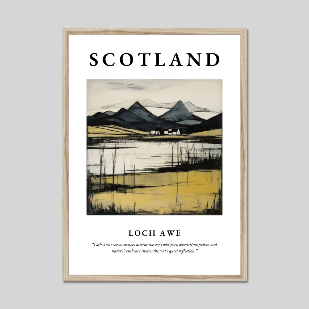 Poster in a natural frame with the word Scotland