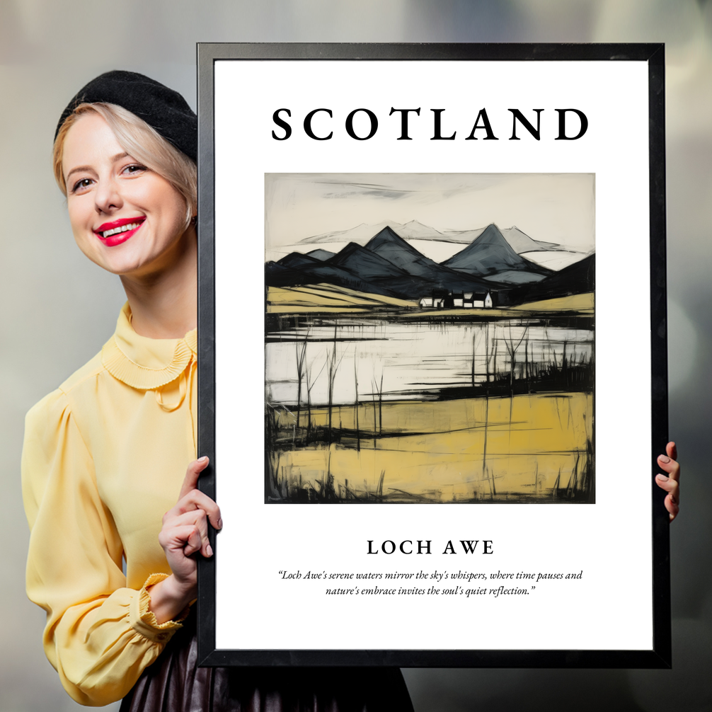 Person holding a poster of Loch Awe