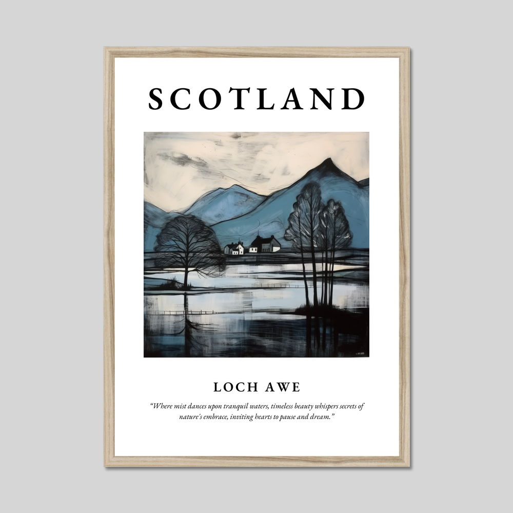 Poster in a natural frame with the word Scotland