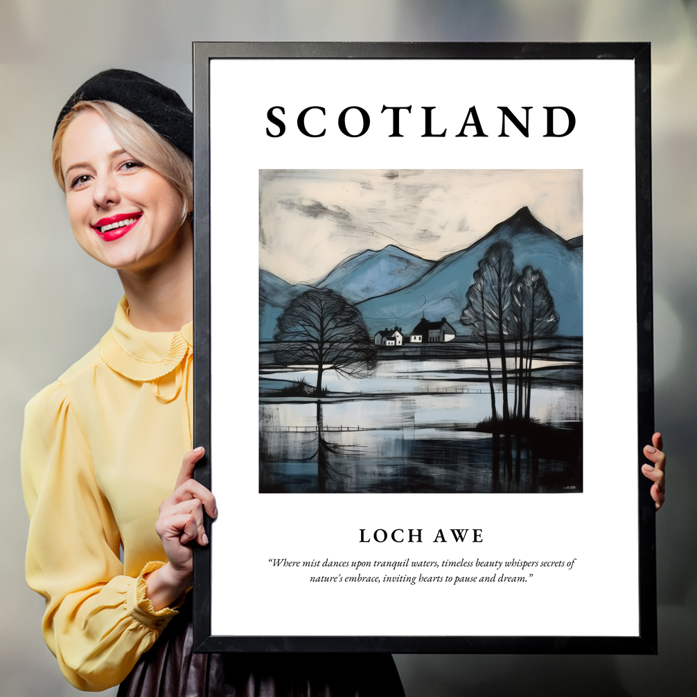 Person holding a poster of Loch Awe