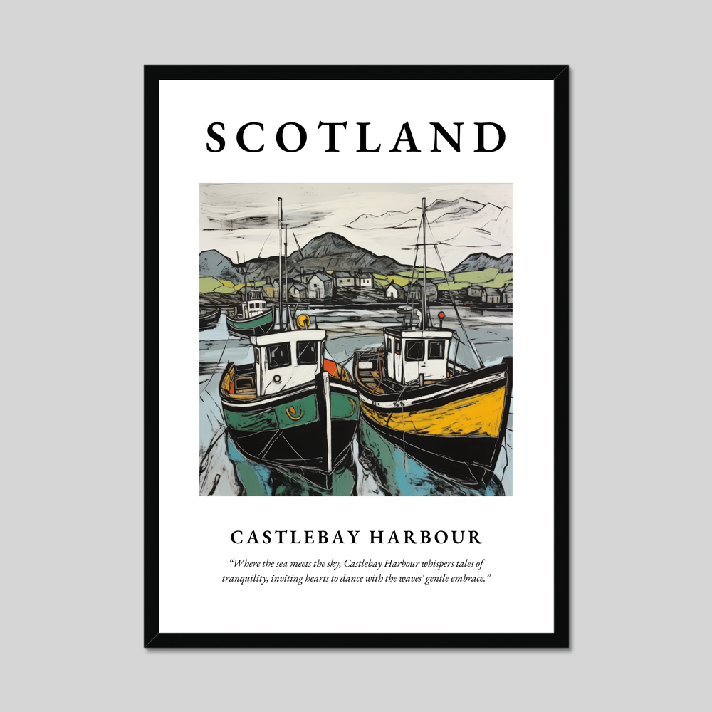 Poster of Castlebay Harbour, Scotland.