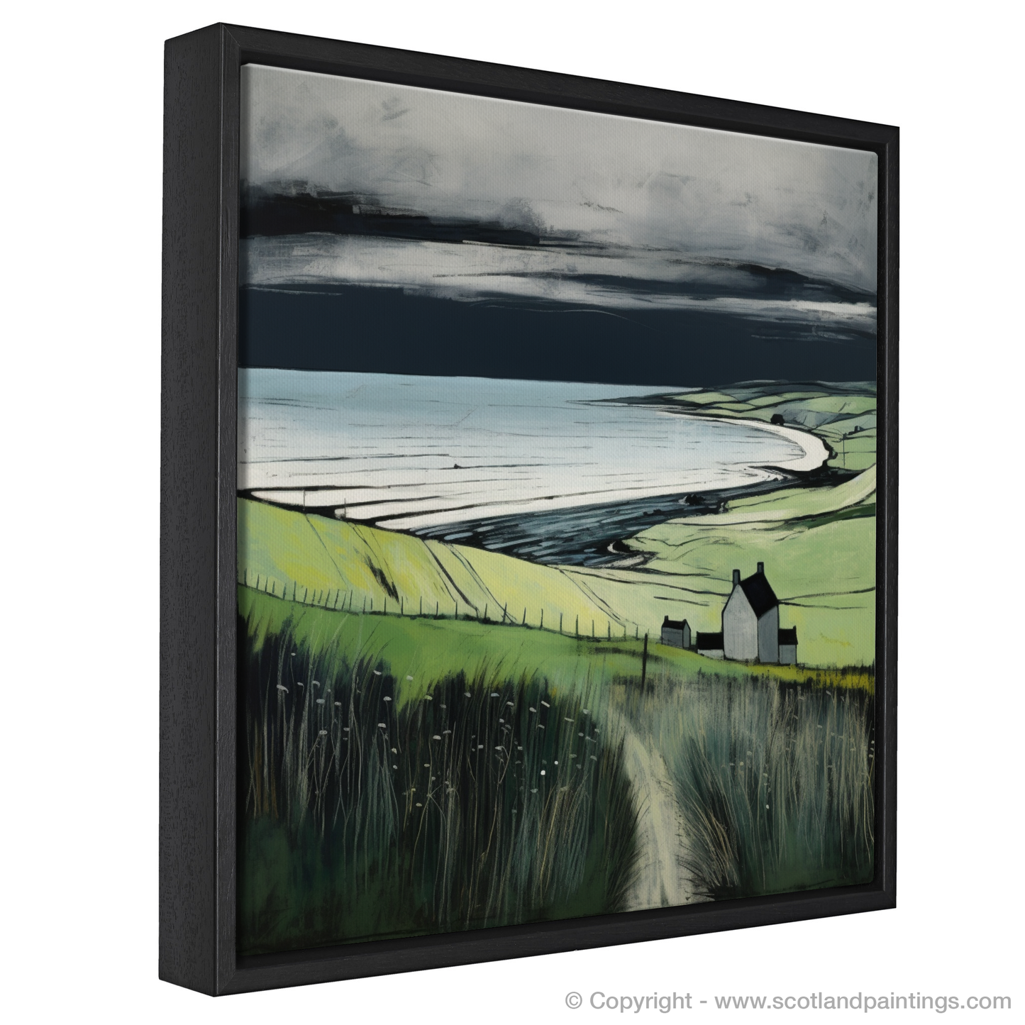 Painting and Art Print of Lunan Bay, Angus entitled "Lunan Bay Reverie: An Illustrative Expressionist Journey".
