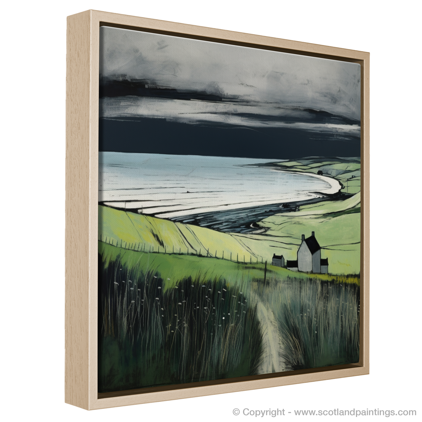 Painting and Art Print of Lunan Bay, Angus entitled "Lunan Bay Reverie: An Illustrative Expressionist Journey".