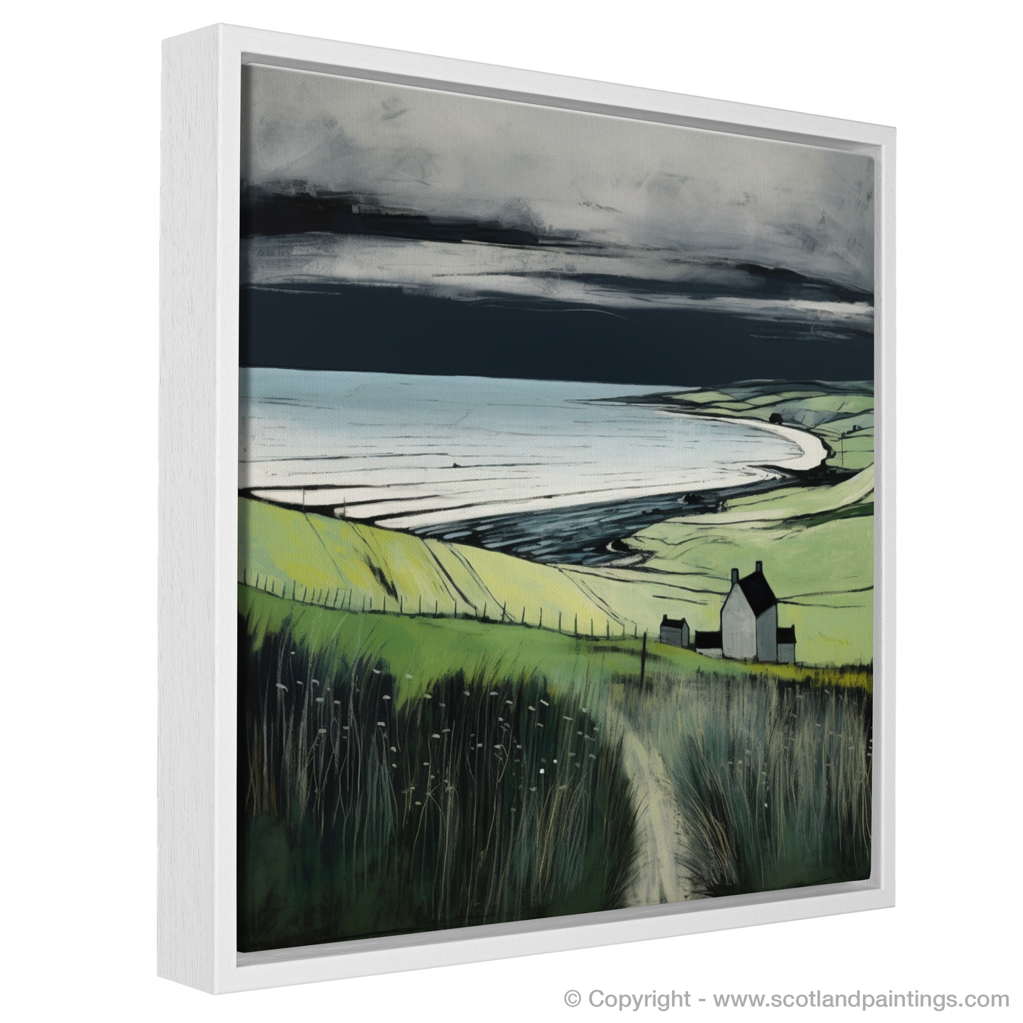 Painting and Art Print of Lunan Bay, Angus entitled "Lunan Bay Reverie: An Illustrative Expressionist Journey".
