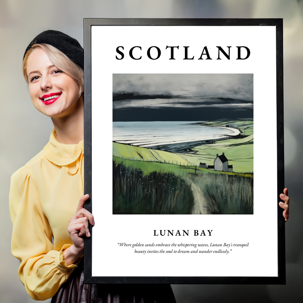 Person holding a poster of Lunan Bay